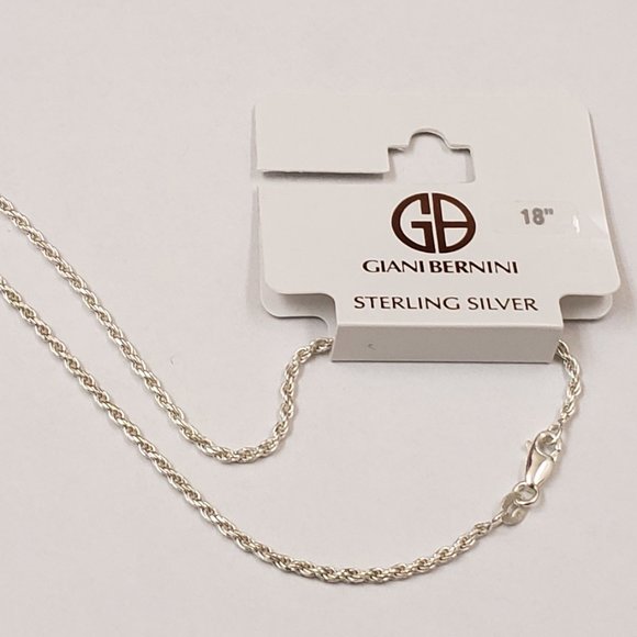 Giani Bernini Jewelry - Giani Bernini, Sterling Silver, 18" diamond cut rope chain necklace, NWT